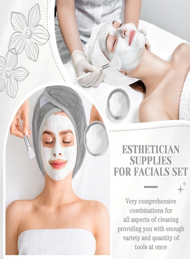 LemonRoad 25 Pcs Esthetician Facial Supplies Set, 3 Stainless Steel Mixing Bowls, 2 Serving Trays, 6 Brushes, 2 Hairbands, 12 Compressed Sponges for Women Facial Mask Spa Home Use (Silver) - Image 4